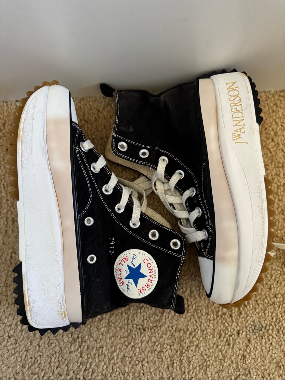 J.W. Anderson Kids Black High-Top Chunky Sole Sneakers